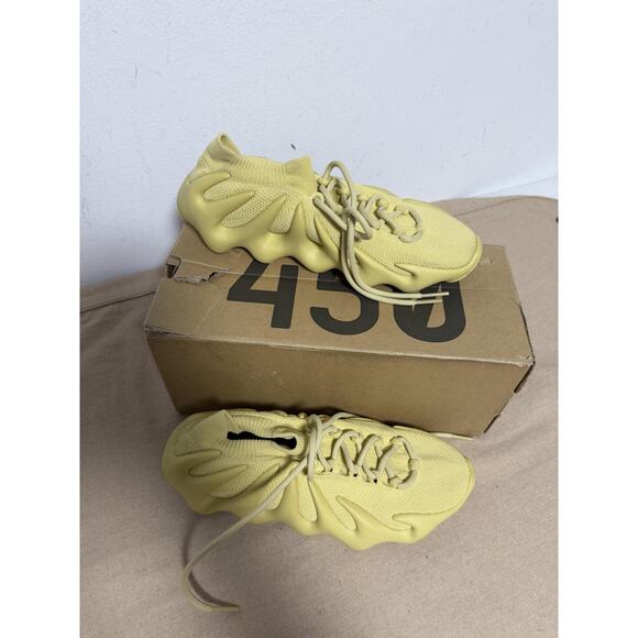 Adidas Yeezy 450 Shoes Mens Size 9.5 Sulfur Yellow Knit HP5426 Sneakers main image 5